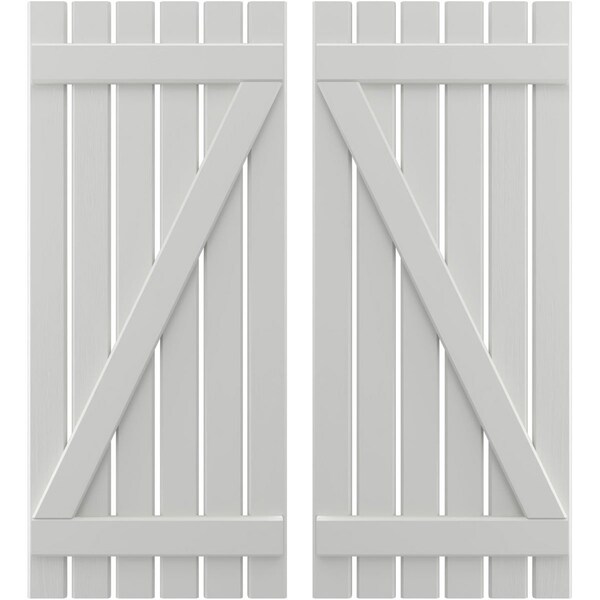 Ekena Millwork Americraft 6-Board (2 Batten) Wood Spaced Board-n-Batten Shutters w/ Z-Bar, ARW102SB623X77STH, PR ARW102SB623X77STH - main